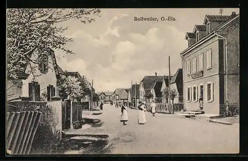 AK Bollweiler, Strassenpartie im Ort