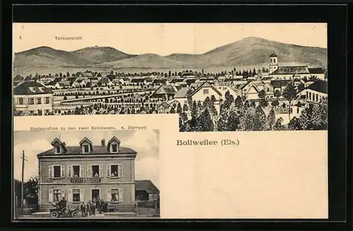 AK Bollweiler, Restaurant zu den zwei Schlüsseln, Ortsansicht