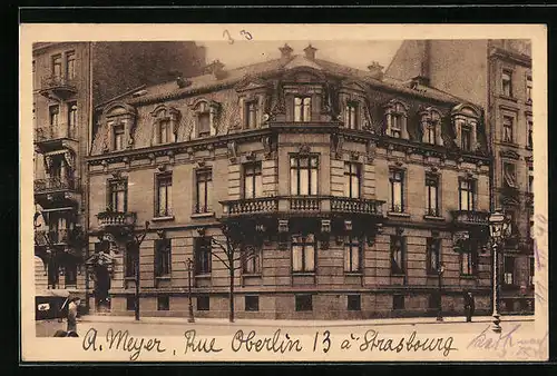 AK Strassburg, Haus A. Meyer, Rue Oberlin 13
