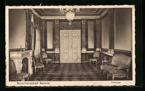 AK Berlin, Verbindungshaus der Burschenschaft Saravia, Festsaal