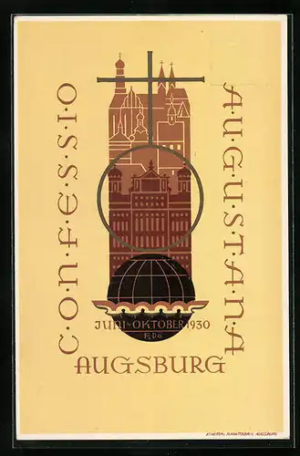 AK Augsburg, Ganzsache PP113C7, Confessio Augustana 1930