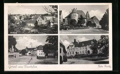 AK Buchloe, Postberg, Platz, Rathaus