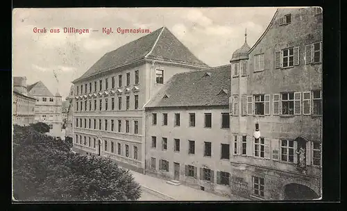 AK Dillingen, Blick auf das Kgl. Gymnasium