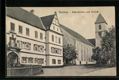 AK Buchau, Rats-Kirche und Schloss