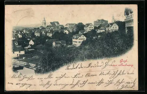 AK Backnang, Blick über die Stadt