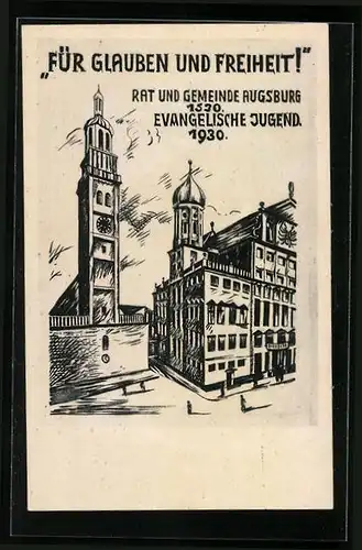 AK Augsburg, Kirche, Rat und Gemeinde Augsburg, Evangelische Junged 1930