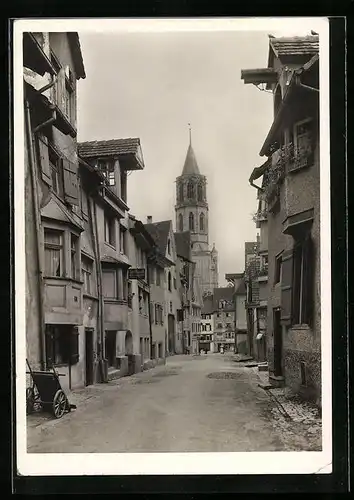 AK Rottweil, Blick in die Kaufhausgasse mit Kapellenturm