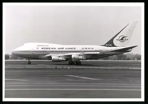 Fotografie Flugzeug Boeing 747SP Jumbojet, Passagierflugzeug der Korean Air Lines, Kennung HL7456