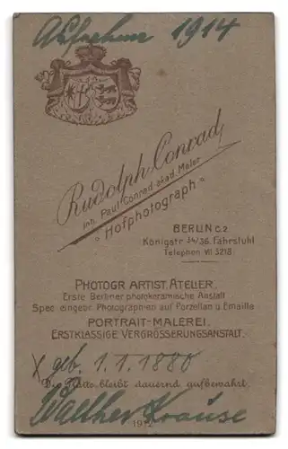 Fotografie Rudolph Conrad, Berlin, Königstr. 34-36, Modisch gekleideter Herr mit Oberlippenbart