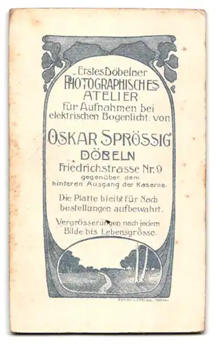 Fotografie Oskar Sprössig, Döbeln, Friedrichstr. 9, Kleines Mädchen im hübschen Kleid