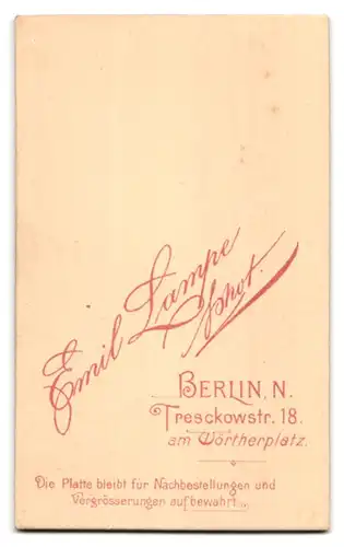 Fotografie Emil Lampe, Berlin, Treschkowstrasse 18, Kleiner Junge in Knickerbocker mit Stofftier