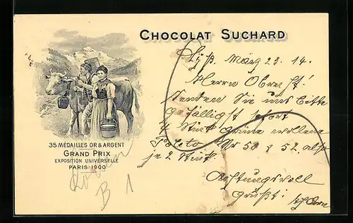 Lithographie Chocolat Suchard, Schweizer Milchbauern