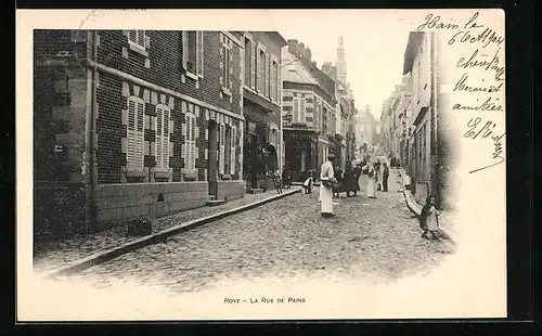 AK Roye, La rue de Paris