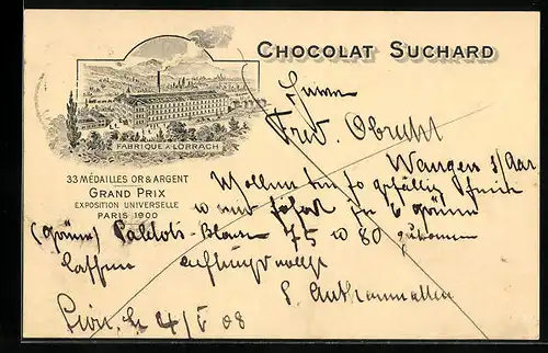 Lithographie Lörrach, Fabrique Chocolat Suchard