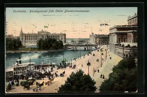 AK Stockholm, Riksdagshuset fran Södra Blasieholmshamnen