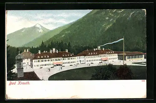 AK Bad Kreuth, Ortsansicht vor Bergen