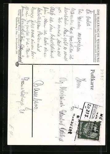 Künstler-AK Weissenburg, Ellinger Tor