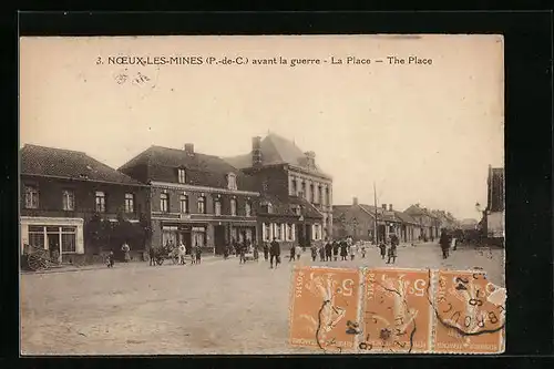 AK Noeux-les-Mines, La Place, Platz am Bahnhof