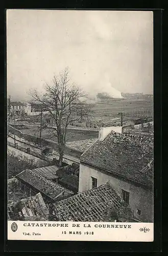 AK Courneuve, Explosion am 15.03.1918, Rauchentwicklung