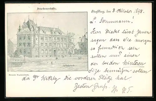 Künstler-AK Strassburg, Drachenschule