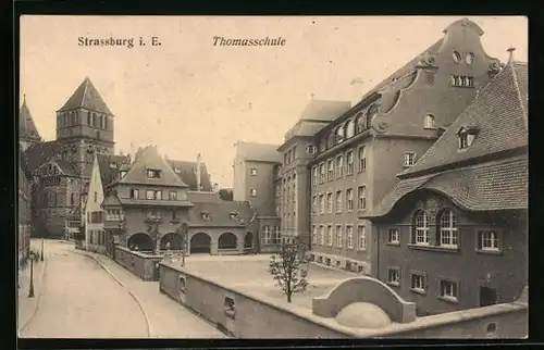 AK Strassburg, Strassenpartie an der Thomasschule