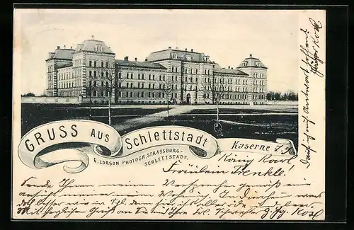 AK Schlettstadt, Totalansicht der Kaserne