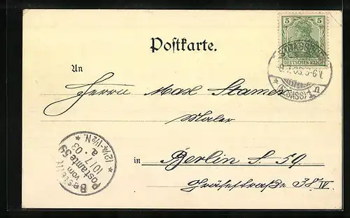 Lithographie Strassburg, Gutenberg-Denkmal, St. Peter, Landesbibliothek