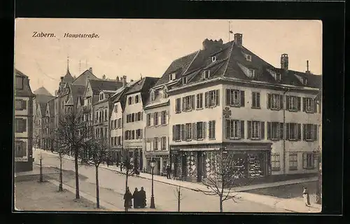 AK Zabern, Hauptstrasse mit Geschäft