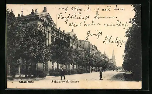 AK Strassburg, Partie der Schwarzwaldstrasse