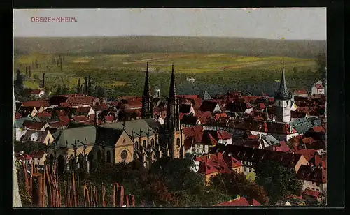 AK Oberehnheim, Ortsansicht von oben