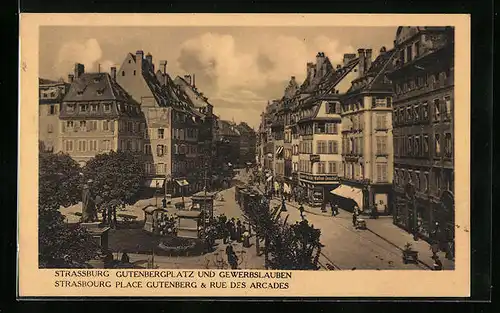 AK Strassburg, Gutenbergplatz und Gewerbslauben