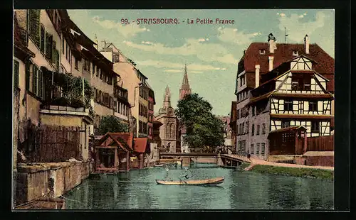 AK Strassbourg, La Petite France, Ruderboot
