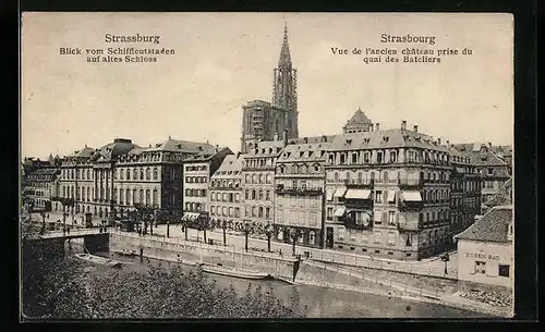 AK Strassburg, Blick vom Schiffleutstaden auf altes Schloss