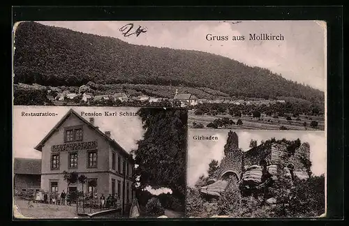 AK Mollkirch, Restaurant-Pension Karl Schütz, Girbaden, Teilansicht