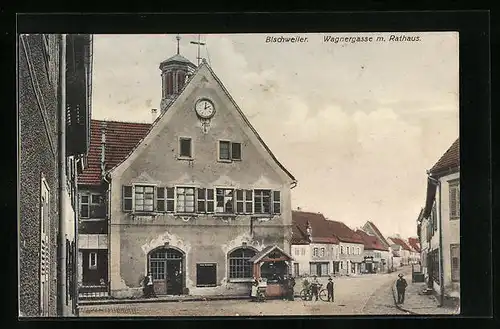 AK Bischweiler, Wagnergasse mit Rathaus