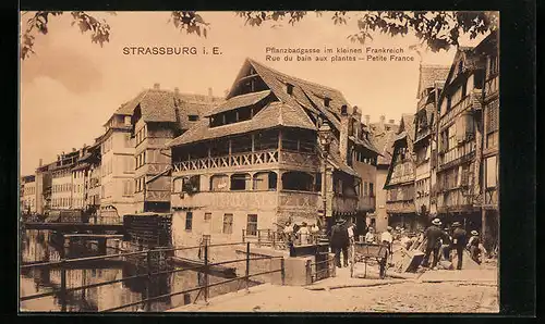 AK Strassburg, Pflanzbadgasse im kleinen Frankreich