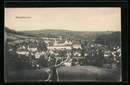 AK Bebenhausen, Teilansicht mit Hirsch