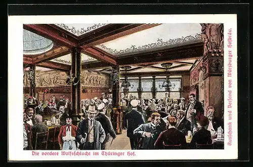 AK Leipzig, Gasthaus Thüringer Hof, Die vordere Wolfsschlucht