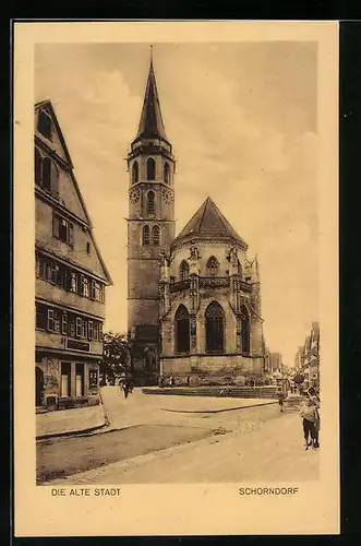 AK Schorndorf, Die alte Stadt mit Kirche