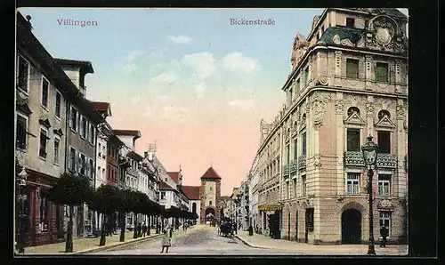 AK Villingen, Blick in die Bickenstrasse