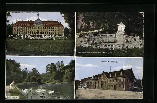AK Donaueschingen, Gasthaus zum Sternen, Fürstl. Schloss