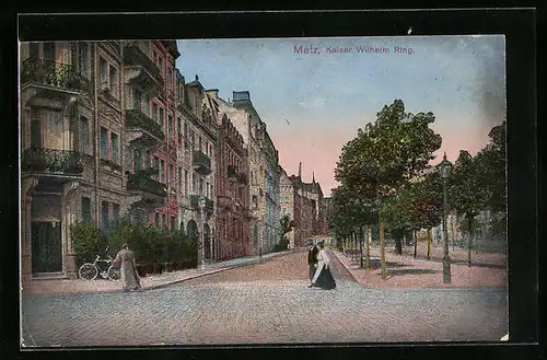 AK Metz, Strassenpartie am Kaiser-Wilhelm-Ring