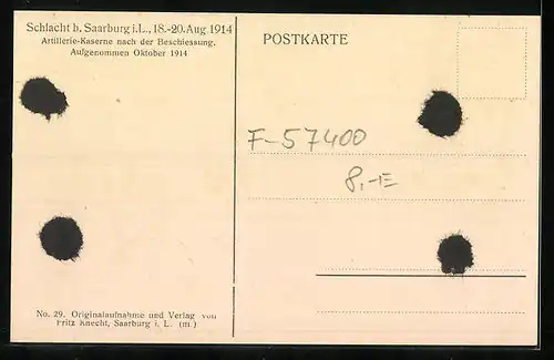 AK Saarburg, Soldat vor der Artillerie-Kaserne