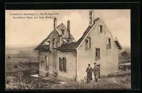 AK Saarburg, Zerstörtes Haus auf dem Rebberg