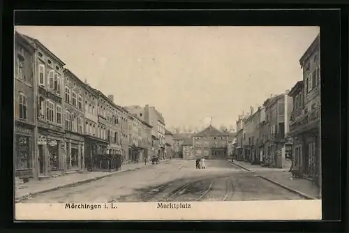 AK Mörchingen i. L., Der leere Marktplatz