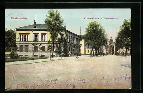 AK Diedenhofen, Kommandantur und Pariserstrasse