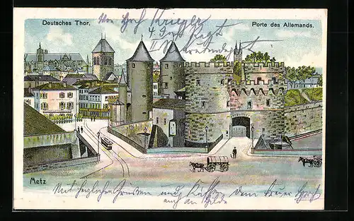 Künstler-AK Metz, Porte des Allemands