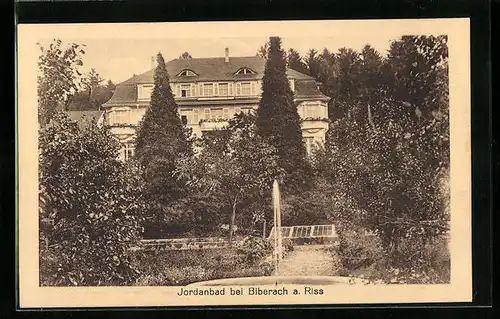 AK Biberach a. Riss, Jordanbad mit Springbrunnen