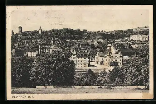 AK Biberach a. R., Ortspartie mit Wald