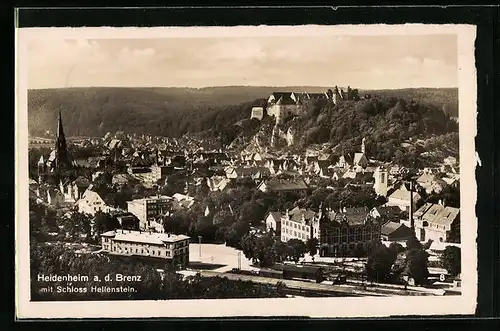 AK Heidenheim a. d. Brenz, Schloss Hellenstein und Ortschaft